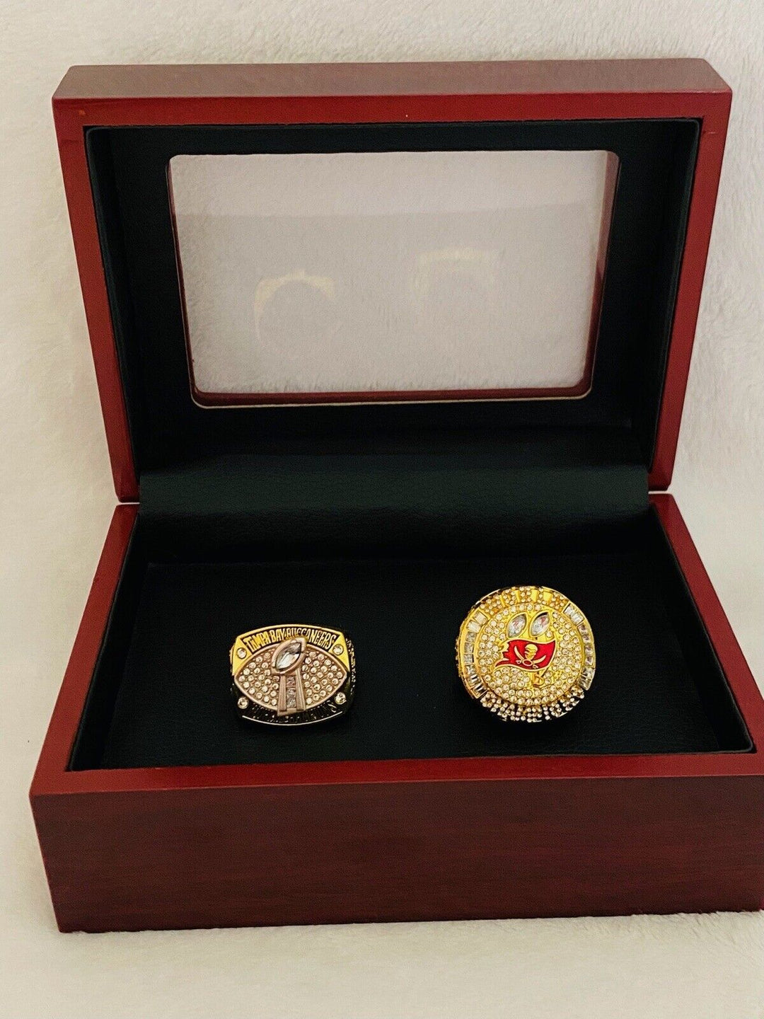 2 PCS Tampa Bay Buccaneers Super Bowl Ring SET W Case,  SHIP - EB Sports Champion's Cache