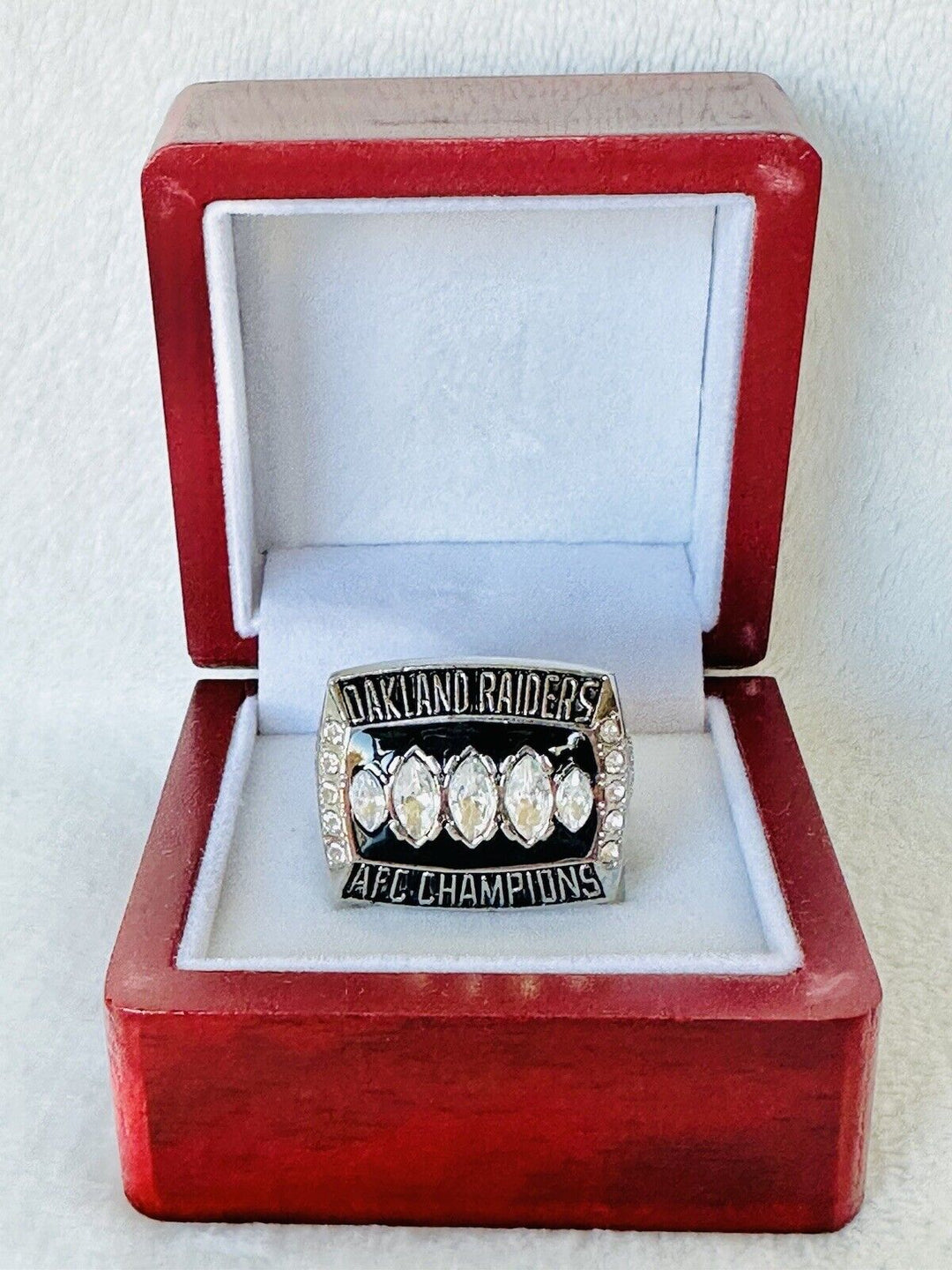 2002 Oakland Raiders Replica AFC Championship Ring W Box, US SHIP - EB Sports Champion's Cache