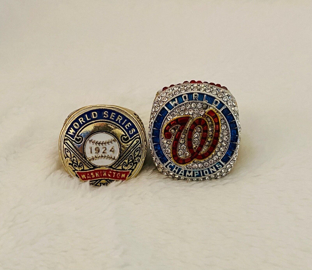 2 PCS Washington Nationals World Series Championship Ring SET W Box,  SHIP - EB Sports Champion's Cache