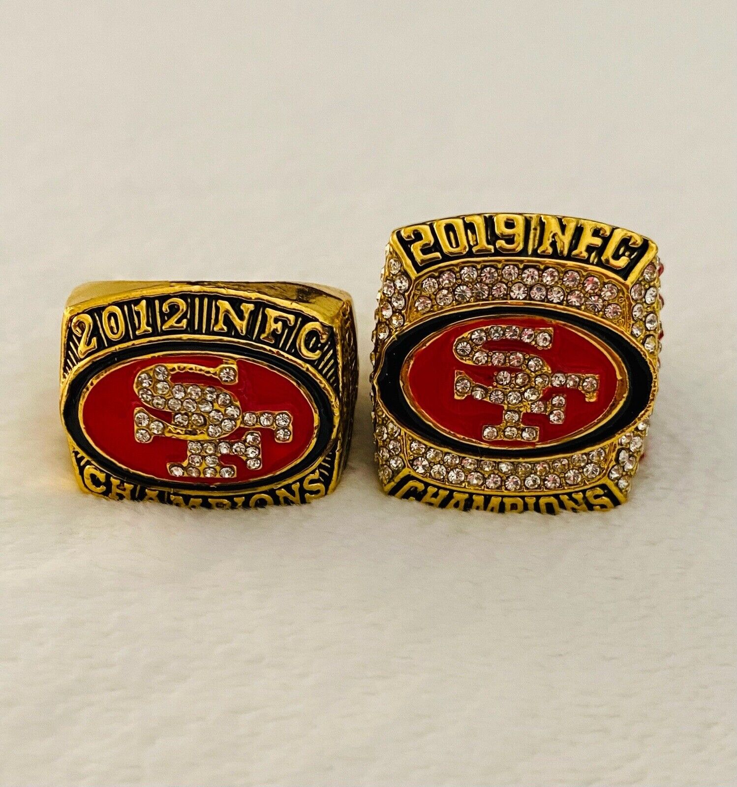 2 PCS San Francisco 49ers NFC Championship Ring, USA SHIP 2012/2019 - EB Sports Champion's Cache