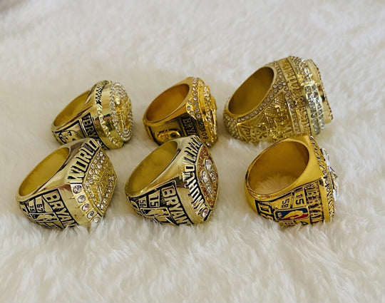 6 PCS Los Angeles Lakers 2000’s NBA Championship Replica Ring W Box,  SHIP - EB Sports Champion's Cache