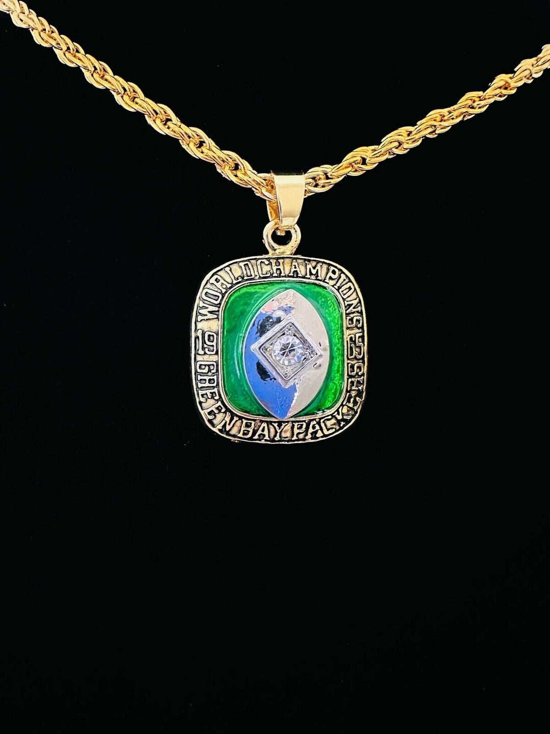 1965 Green Bay Packers Championship Pendant Necklace, US SHIP - EB Sports Champion's Cache