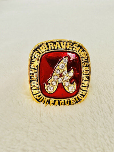 1991 Atlanta Braves MLB National Series JUSTICE Champion Ring, USA  SHIP - EB Sports Champion's Cache