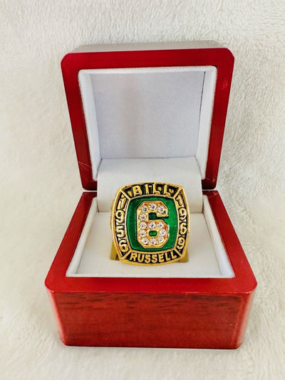 Bill Russell BOSTON CELTICS No. 6 Basketball Hall of Fame Ring W Box,  SHIP - EB Sports Champion's Cache