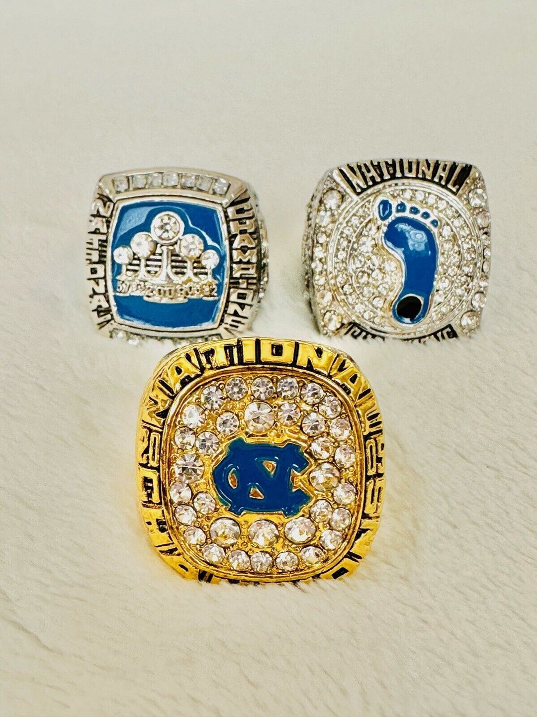 3 PCS North Carolina Tarheels NCAA Brass Championship Ring, US Ship 2005/09/17 - EB Sports Champion's Cache