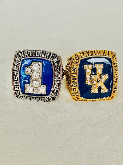 2 PCS Kentucky Wildcats 18k GP Brass Championship Ring, US SHIP 1996/98 - EB Sports Champion's Cache