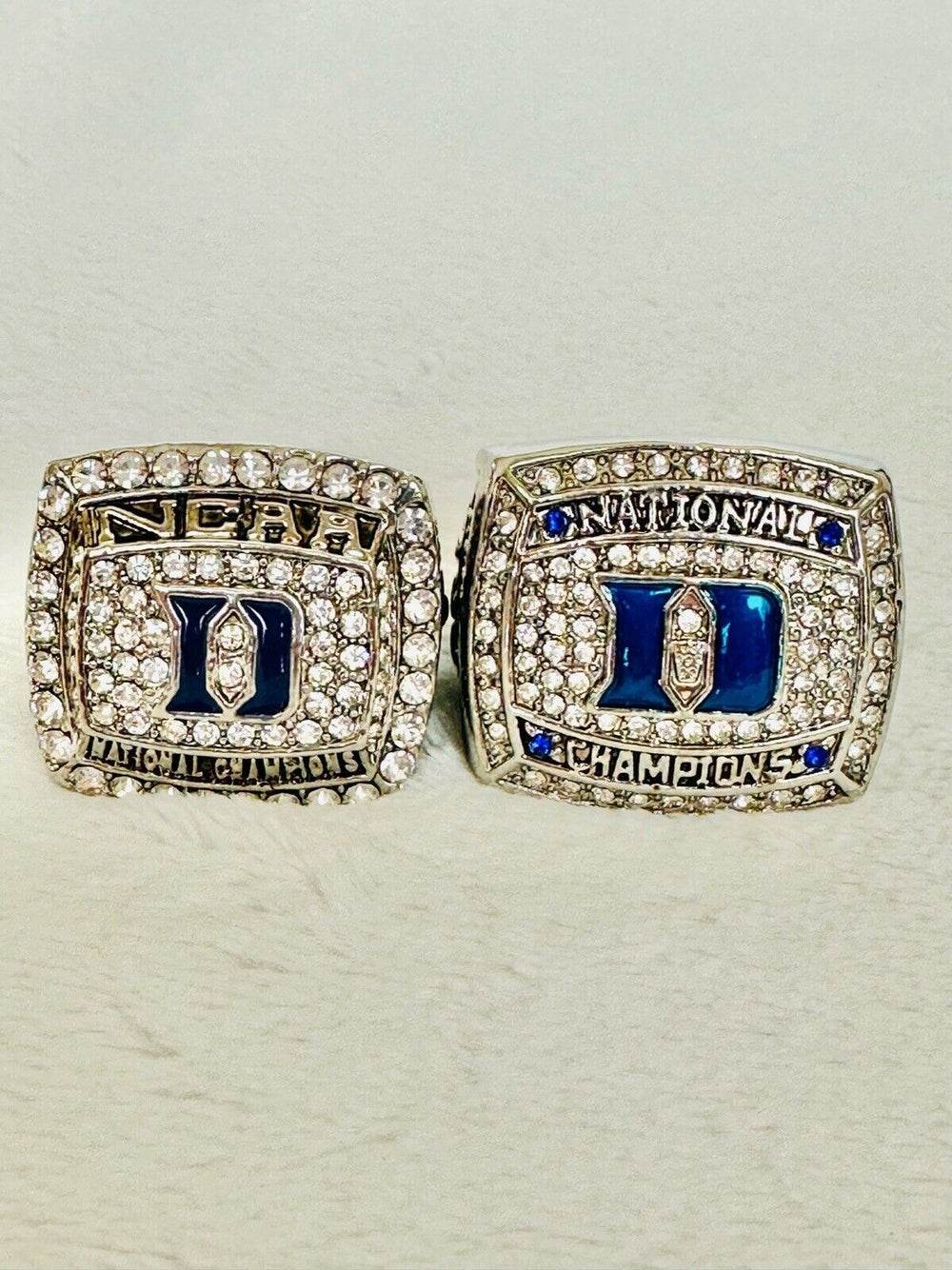 2 PCS Duke Blue Devils National Champions Ring W Box, US SHIP, 2015X2 - EB Sports Champion's Cache