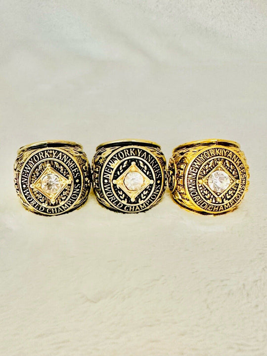 3 PCS NEW YORK Yankees World Series Champions Ring Set, US SHIP 1950/51/52 - EB Sports Champion's Cache