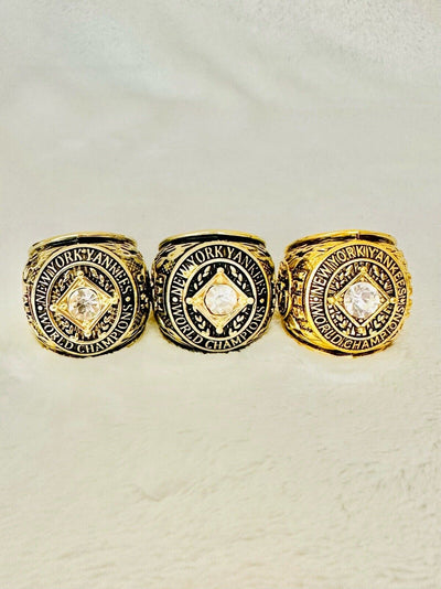 3 PCS NEW YORK Yankees World Series Champions Ring Set, US SHIP 1950/51/52 - EB Sports Champion's Cache