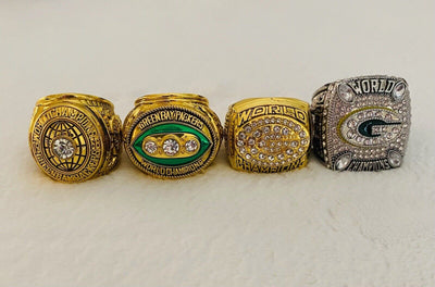 4 PCS Green Bay Packers Super Bowl Ring COMPLETE SET, US SHIP - EB Sports Champion's Cache