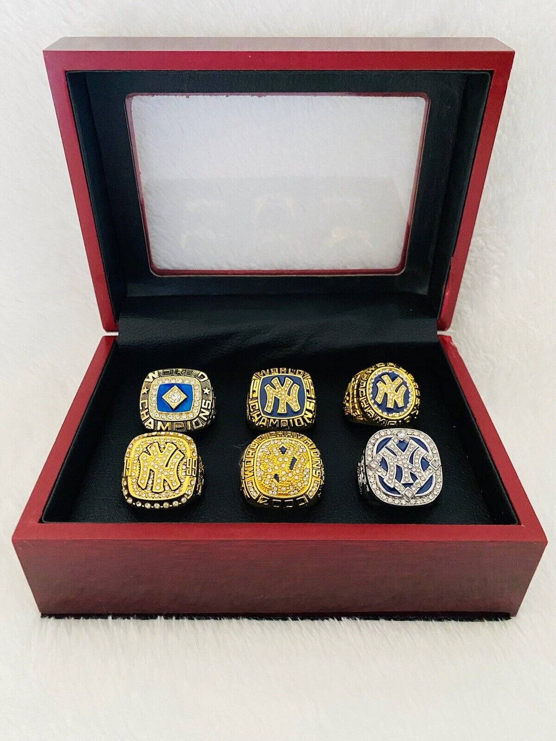 6 NEW YORK Yankees World Series Champions Ring Set W Box, US SHIP Last 6 - EB Sports Champion's Cache