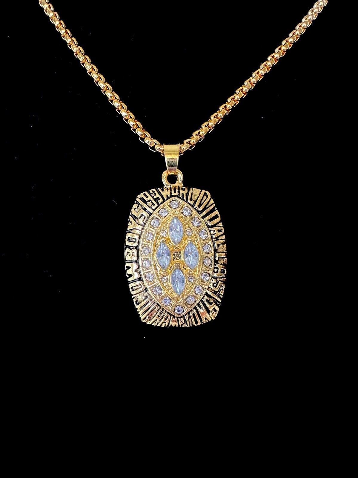 1993 Dallas Cowboys Championship Super Bowl Pendant Necklace, US SHIP - EB Sports Champion's Cache