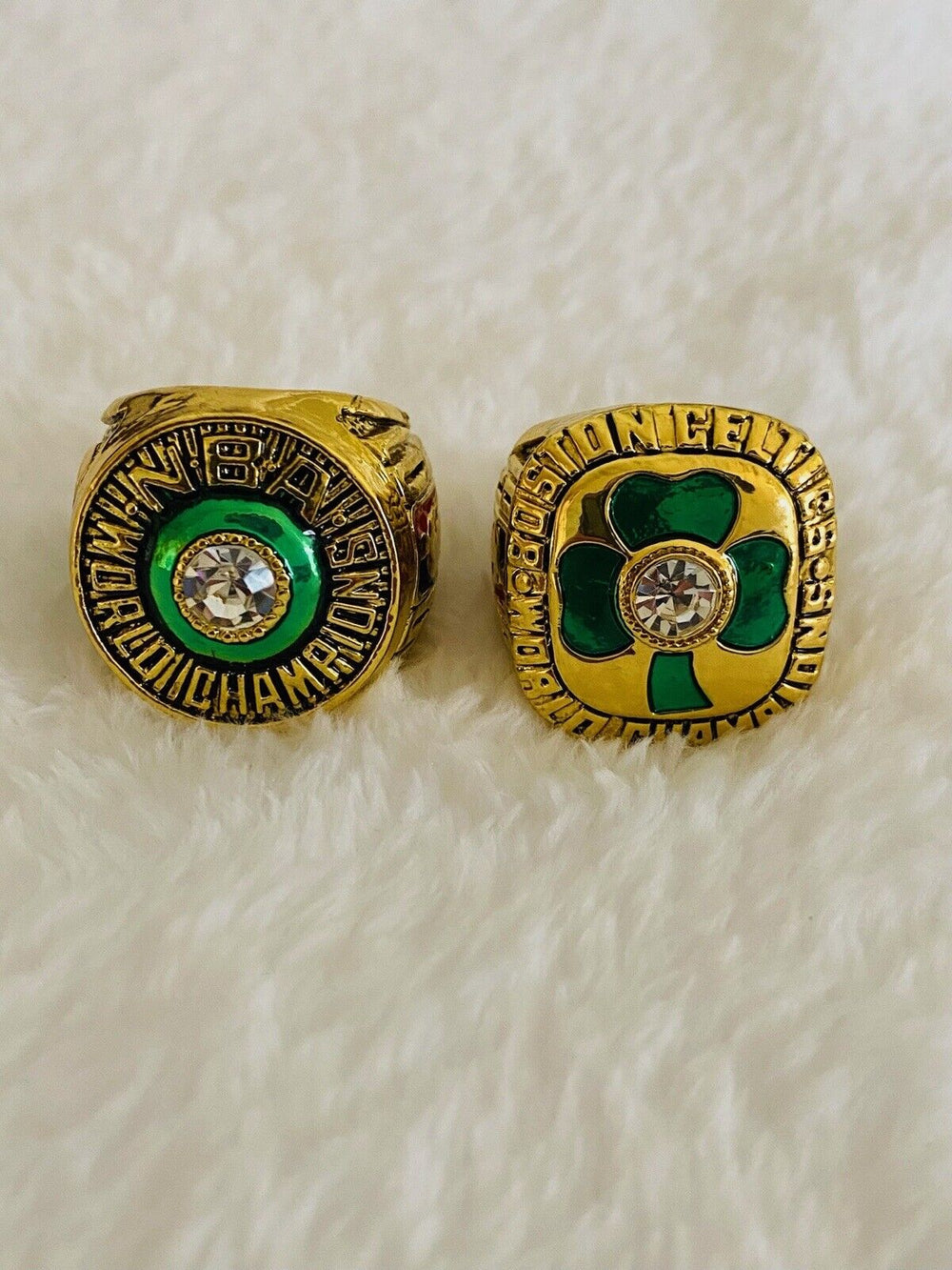 2 PCS Boston Celtics Larry Bird Championship Ring Set W Box, US SHIP 1981/84 - EB Sports Champion's Cache