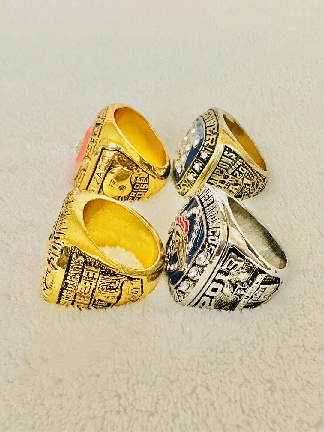 4 PCS Denver Broncos AFC Championship Ring Set,  SHIP - EB Sports Champion's Cache