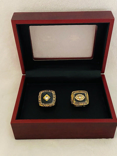 2PCS Cincinnati Bengals AFC Championship Ring SET W Case, US SHIP. 1981/88 - EB Sports Champion's Cache