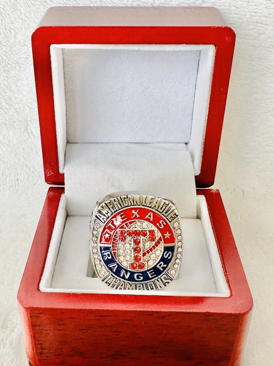 2011 TEXAS RANGERS American League Championship RING W Box,  SHIP - EB Sports Champion's Cache