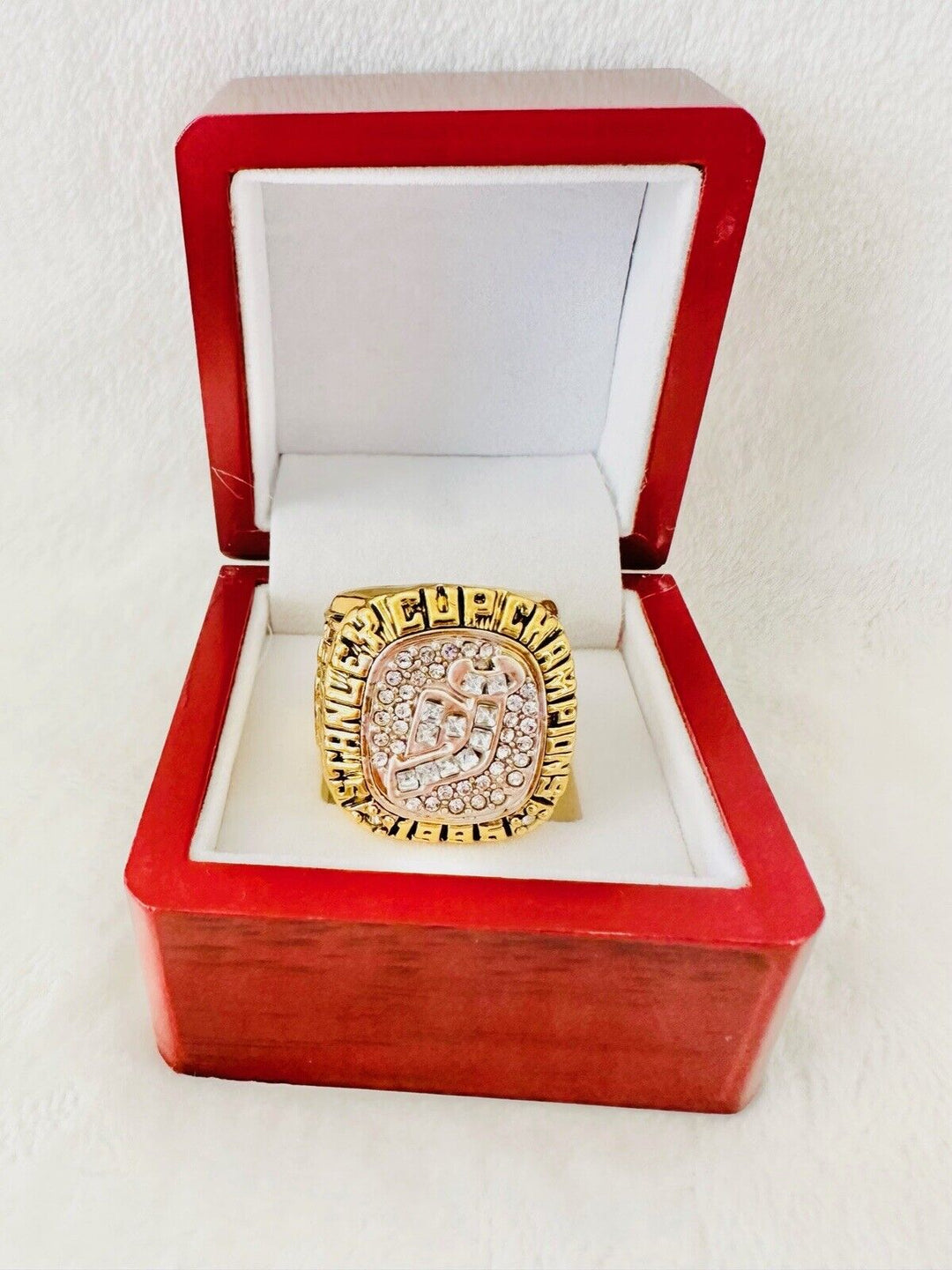 1995 Jersey Devils NHL Stanley Cup 18k GP Championship Ring W Box,  SHIP - EB Sports Champion's Cache