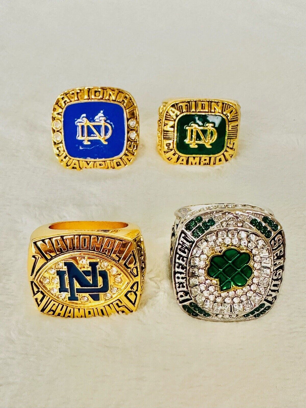 4 PCS Notre Dame Championship Display fan Ring W Box Set, US SHIP - EB Sports Champion's Cache