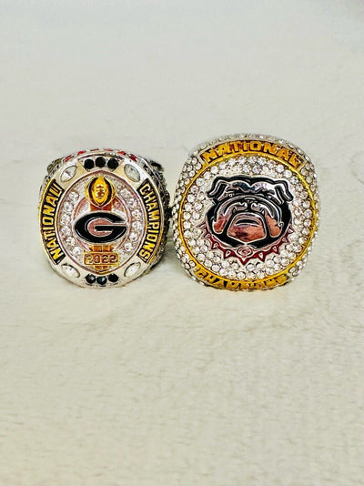 2 PCS Georgia Bulldogs National Championship Ring, US SHIP 2022/23 - EB Sports Champion's Cache