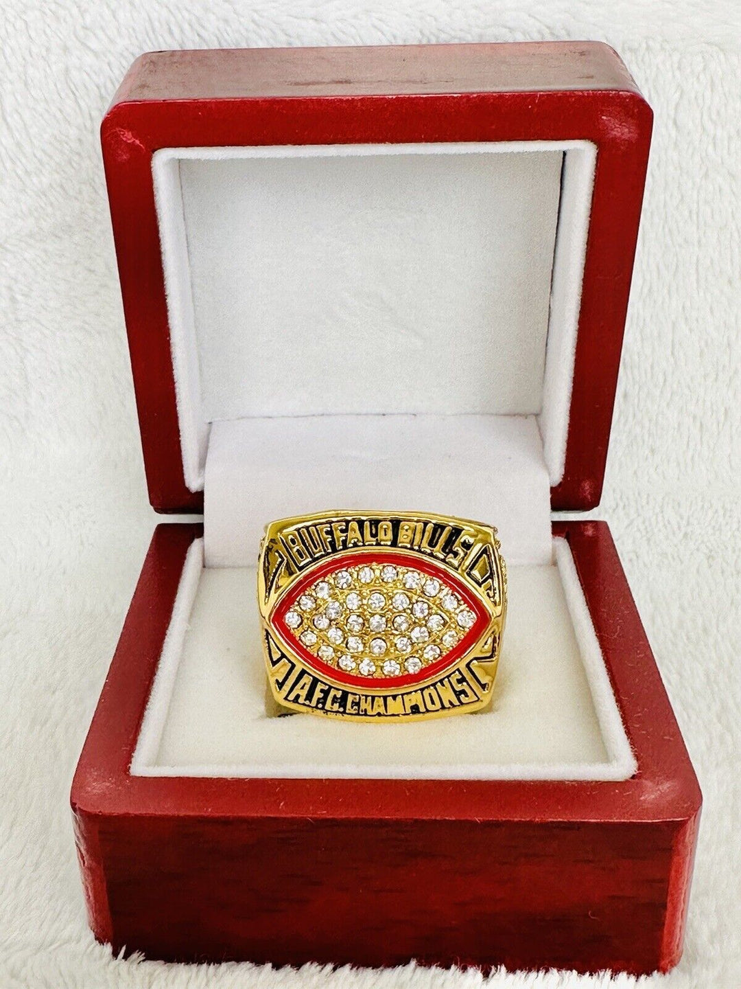 1992 Buffalo Bills AFC Championship Ring W Box Replica, Kelly, US SHIP - EB Sports Champion's Cache