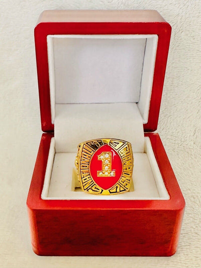 1997 Nebraska Cornhuskers 18k GP Brass Championship Ring W Box, US SHIP - EB Sports Champion's Cache