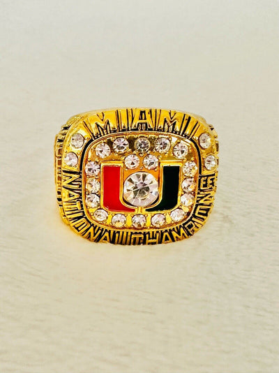 1991 Miami Hurricanes NCAA 18k GP Brass Championship Ring, US SHIP - EB Sports Champion's Cache