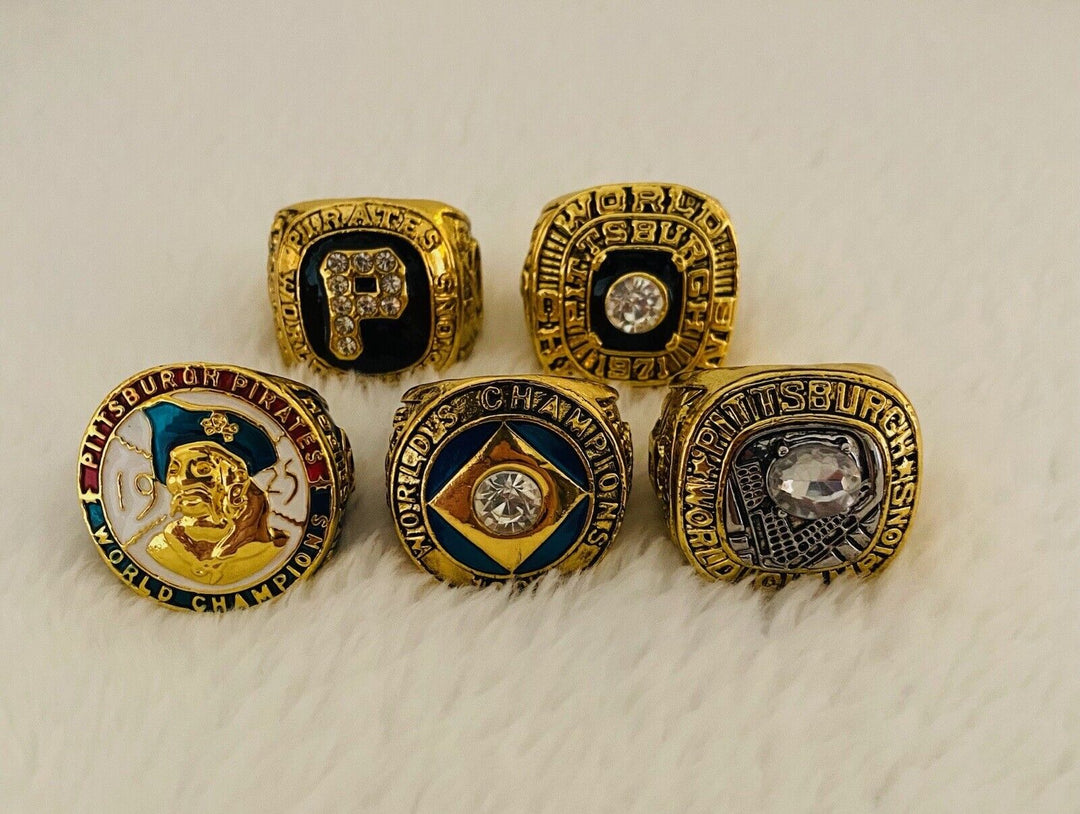 5 Pcs Pittsburgh Pirates WS Championship Ring Complete Set,  SHIP - EB Sports Champion's Cache