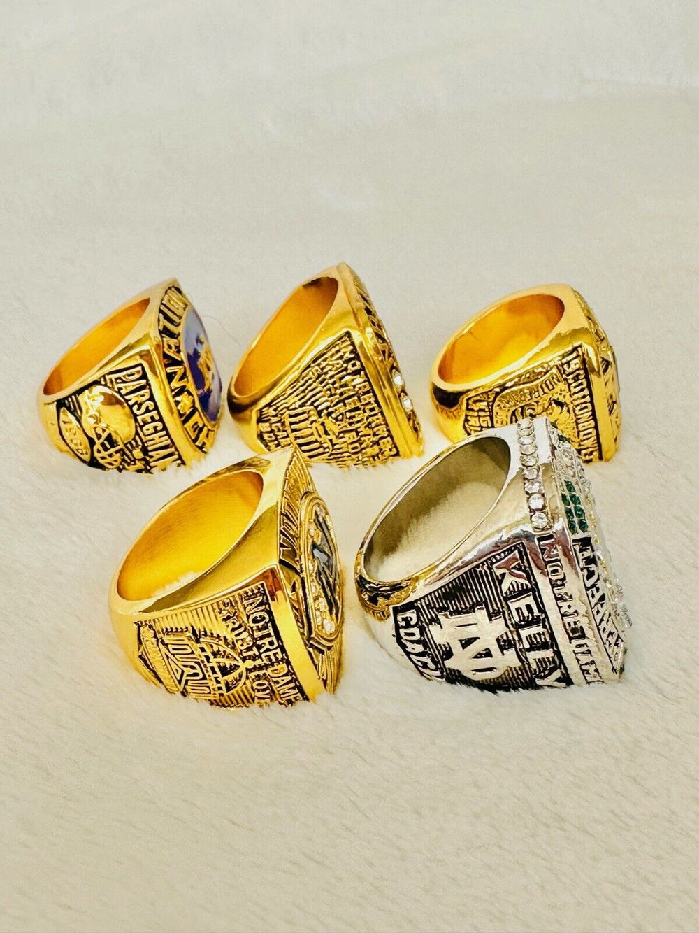 5 PCS Notre Dame Championship Display fan Ring Set, US SHIP 1966-2018 - EB Sports Champion's Cache