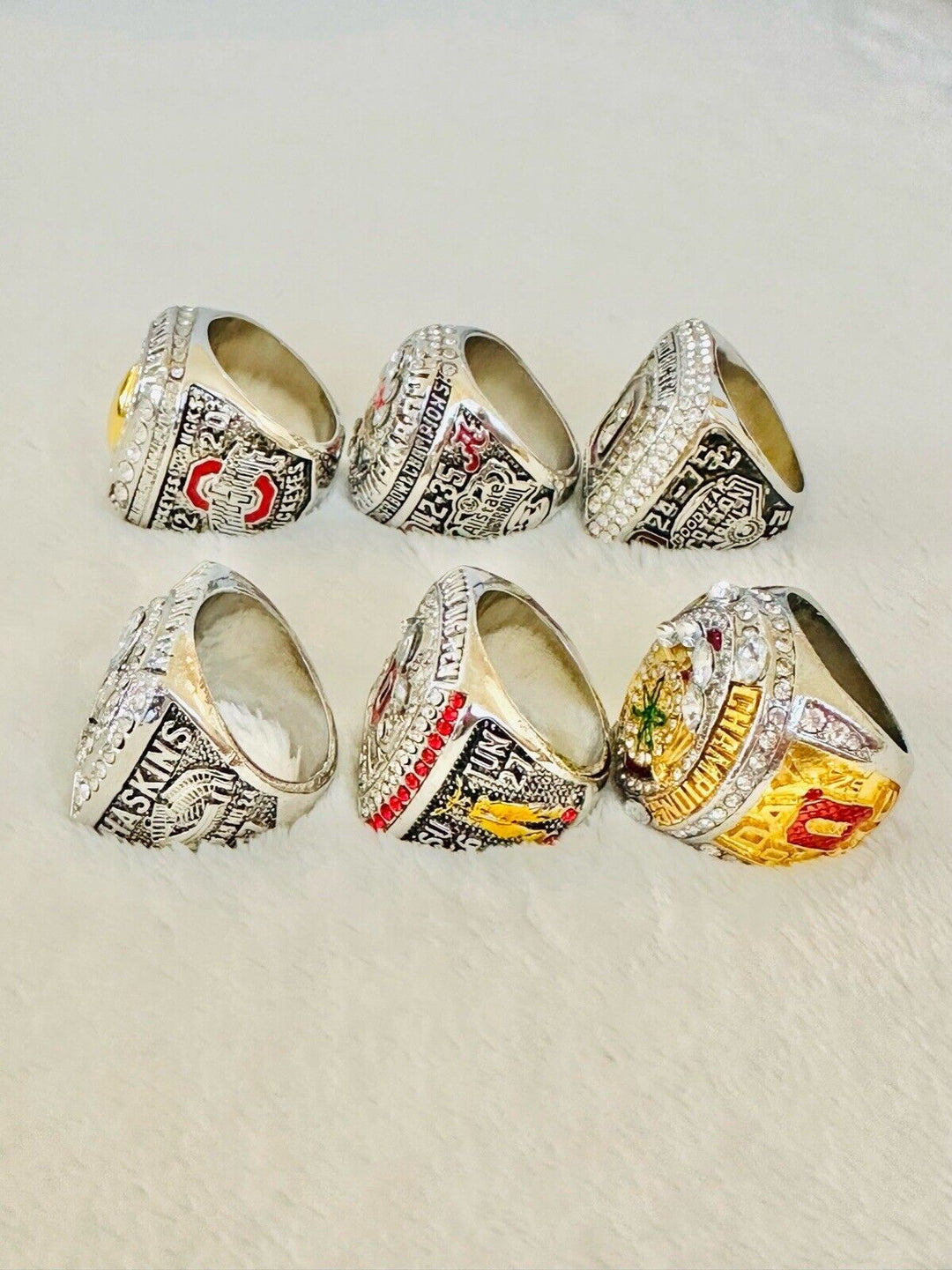 6 PCS Ohio State NCAA Championship Ring Set, US SHIP 2015-2020 - EB Sports Champion's Cache