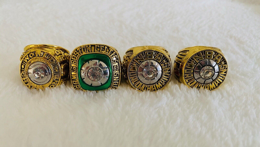 4 PCS Boston Celtics Championship Replica Ring Set W Box,  SHIP - EB Sports Champion's Cache