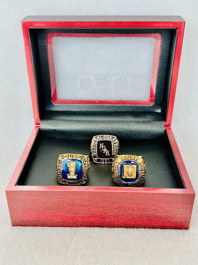 3 PCS Duke Blue Devils National Champions Ring W Box, US SHIP, 1991/1992/2001 - EB Sports Champion's Cache