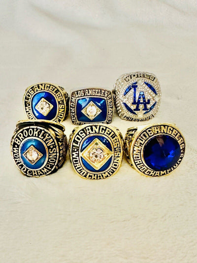 6 LA Dodgers World Series Championship Ring Set,  SHIP 1955-2020 - EB Sports Champion's Cache