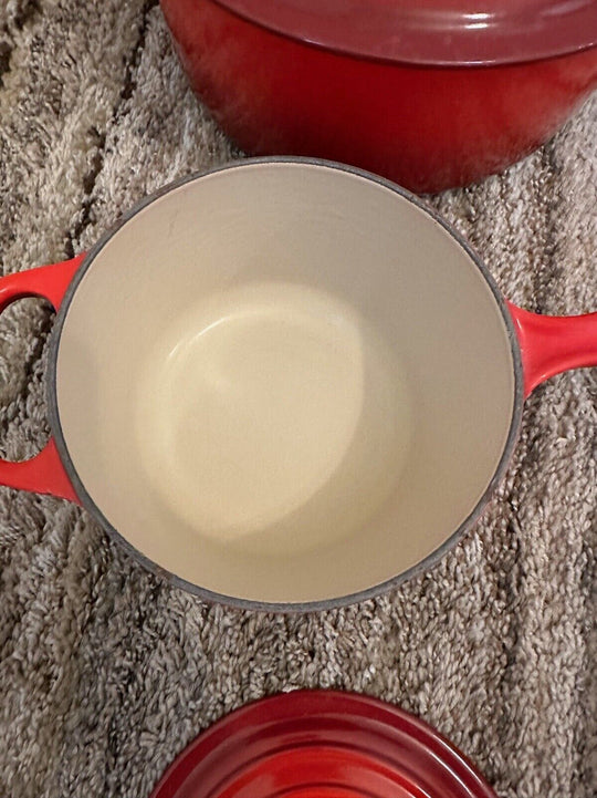 Le Creuset Saucier 2-1/4 Qt 2 L Sauce Pan + #22 3 1/2 Qt  - SET - EB Sports Champion's Cache