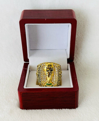 2014 Germany World Cup Soccer 18k GP Championship Ring W Box,  SHIP - EB Sports Champion's Cache