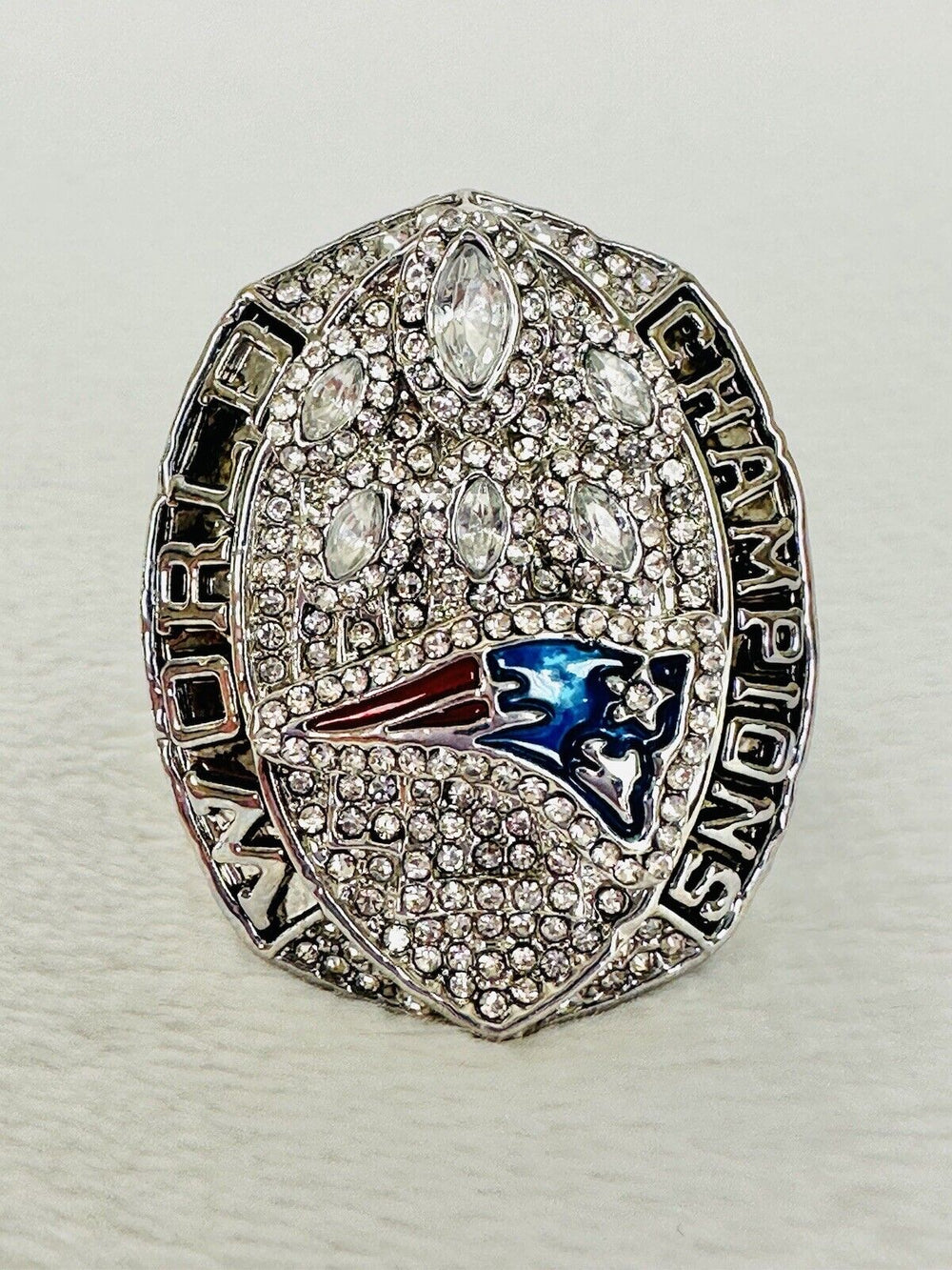 2018 New England Patriots Championship Ring W Box Silver Plated, Brady, US SHIP - EB Sports Champion's Cache