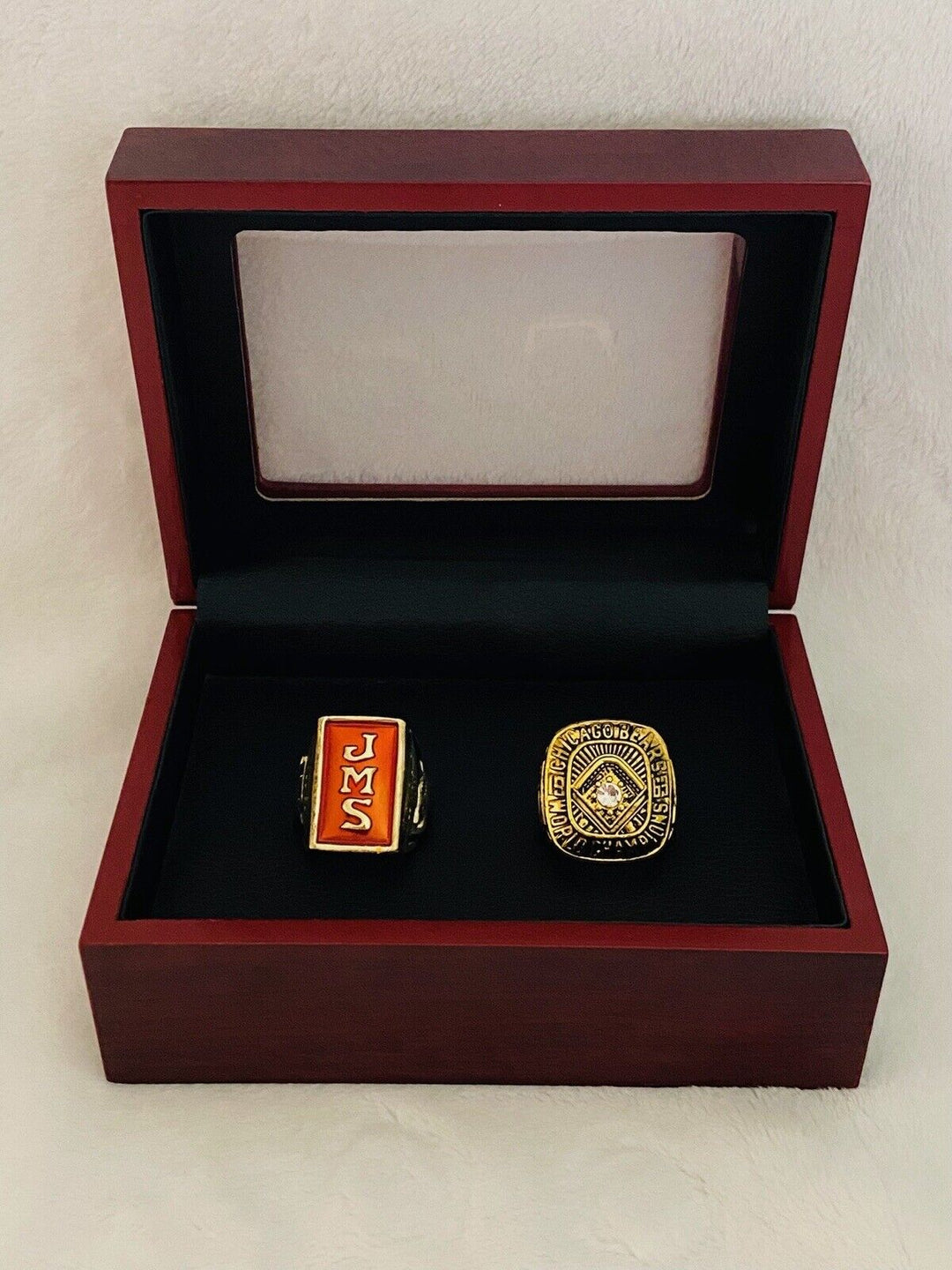 2PCS Chicago Bears Rare Championship Ring SET W Case, US SHIP. 1933/63 - EB Sports Champion's Cache