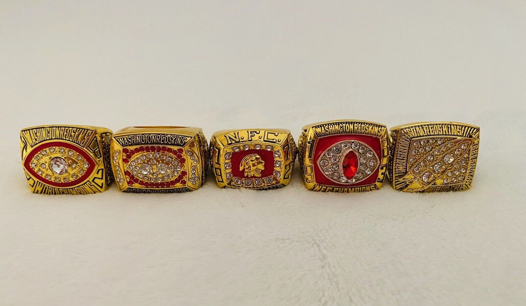 5 PCS Washington Redskins Championship Ring Complete SET W Box,  SHIP - EB Sports Champion's Cache
