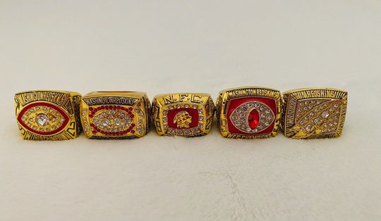 5 PCS Washington Redskins Championship Ring Complete SET W Box,  SHIP - EB Sports Champion's Cache
