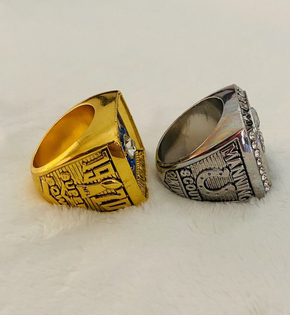 2PCS Baltimore/Indianapolis Colts Championship Ring SET, US SHIP 1970/2006 - EB Sports Champion's Cache