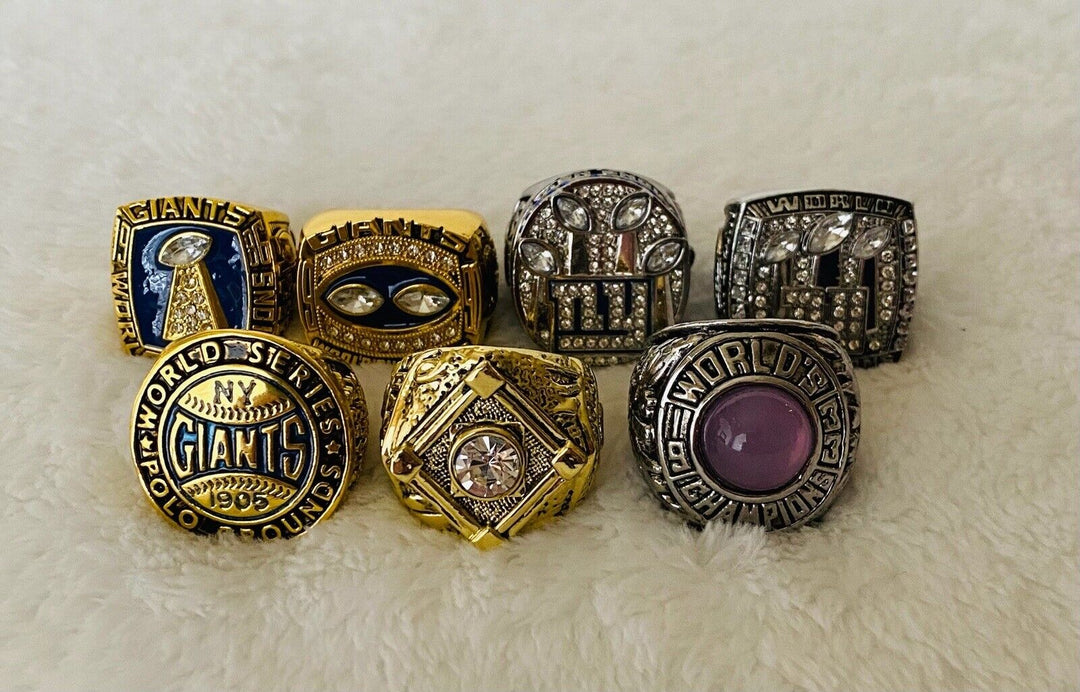 N Y Giants Ultimate Collection Championship Ring SET, US Ship NFL & MLB - EB Sports Champion's Cache