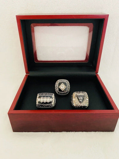 3 PCS Oakland Raiders AFC Championship Ring W Box, US SHIP - EB Sports Champion's Cache