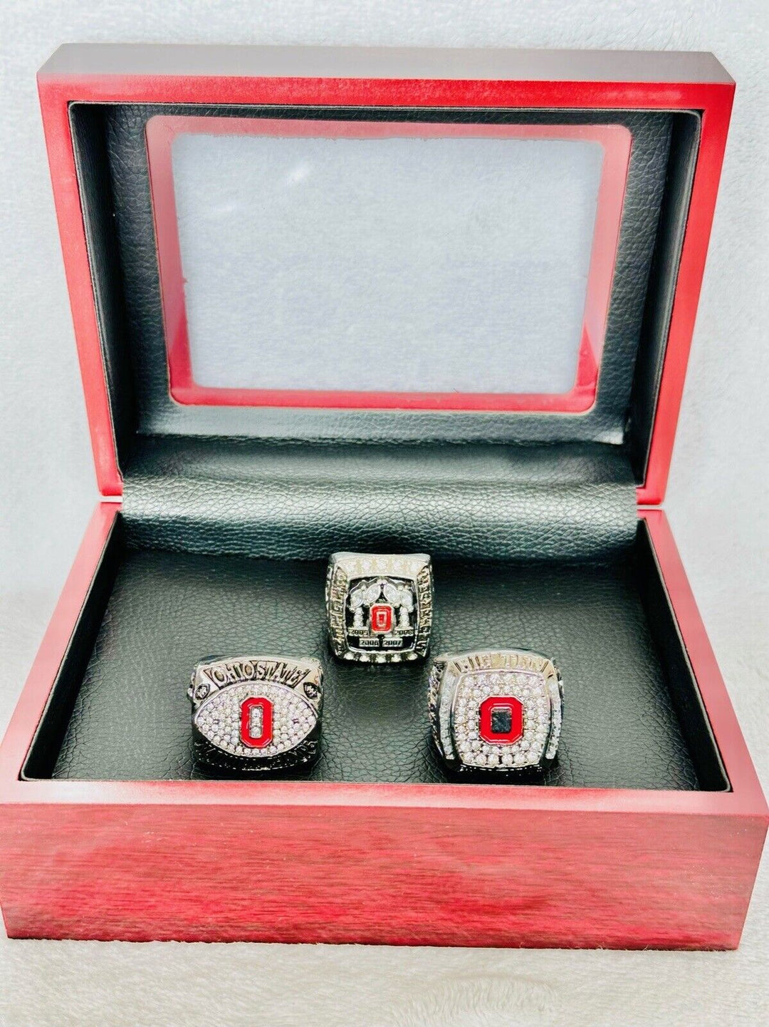 3 PCS Ohio State Big Ten Championship Ring Set W Box, US SHIP - EB Sports Champion's Cache