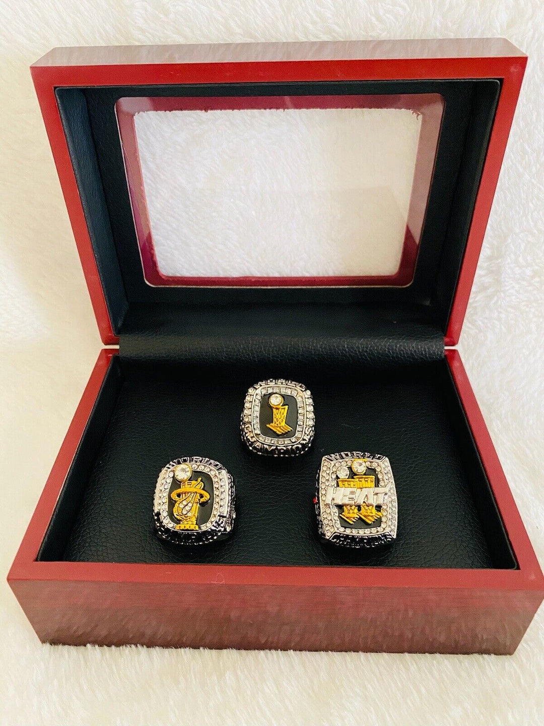 3 PCS Miami Heat Championship Complete Ring Set W Box,  SHIP - EB Sports Champion's Cache