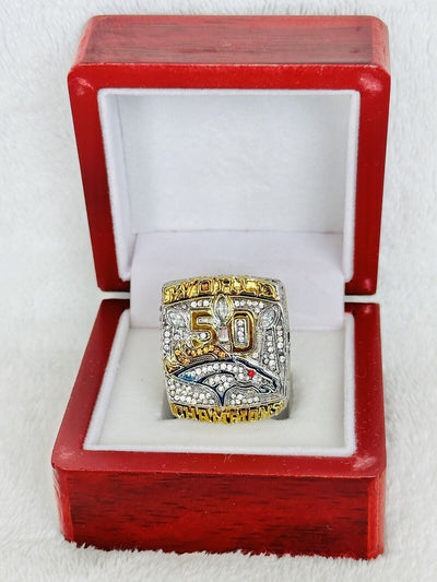 2015 Denver Broncos Championship Ring W Box, Manning, US SHIP - EB Sports Champion's Cache