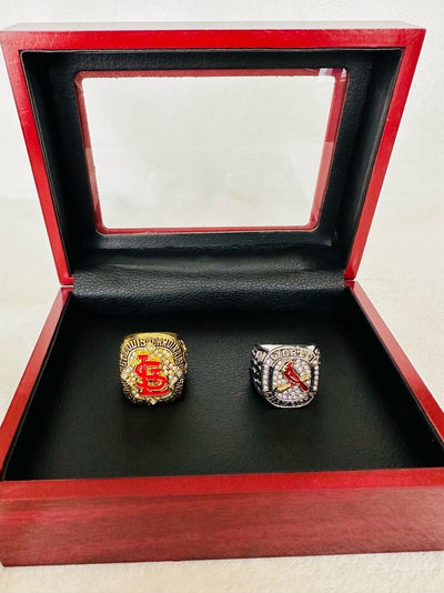 2 PCS St Louis Cardinals World Series Ring Set W Box,  SHIP 2006 / 2011 - EB Sports Champion's Cache