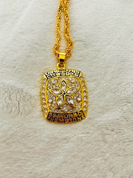 1995 Dallas Cowboys Championship Super Bowl Pendant Necklace, US SHIP - EB Sports Champion's Cache