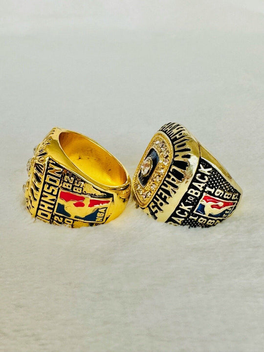 5 Pcs Los Angeles Lakers Ring Set,  SHIP 1980/82/85/87/88 - EB Sports Champion's Cache