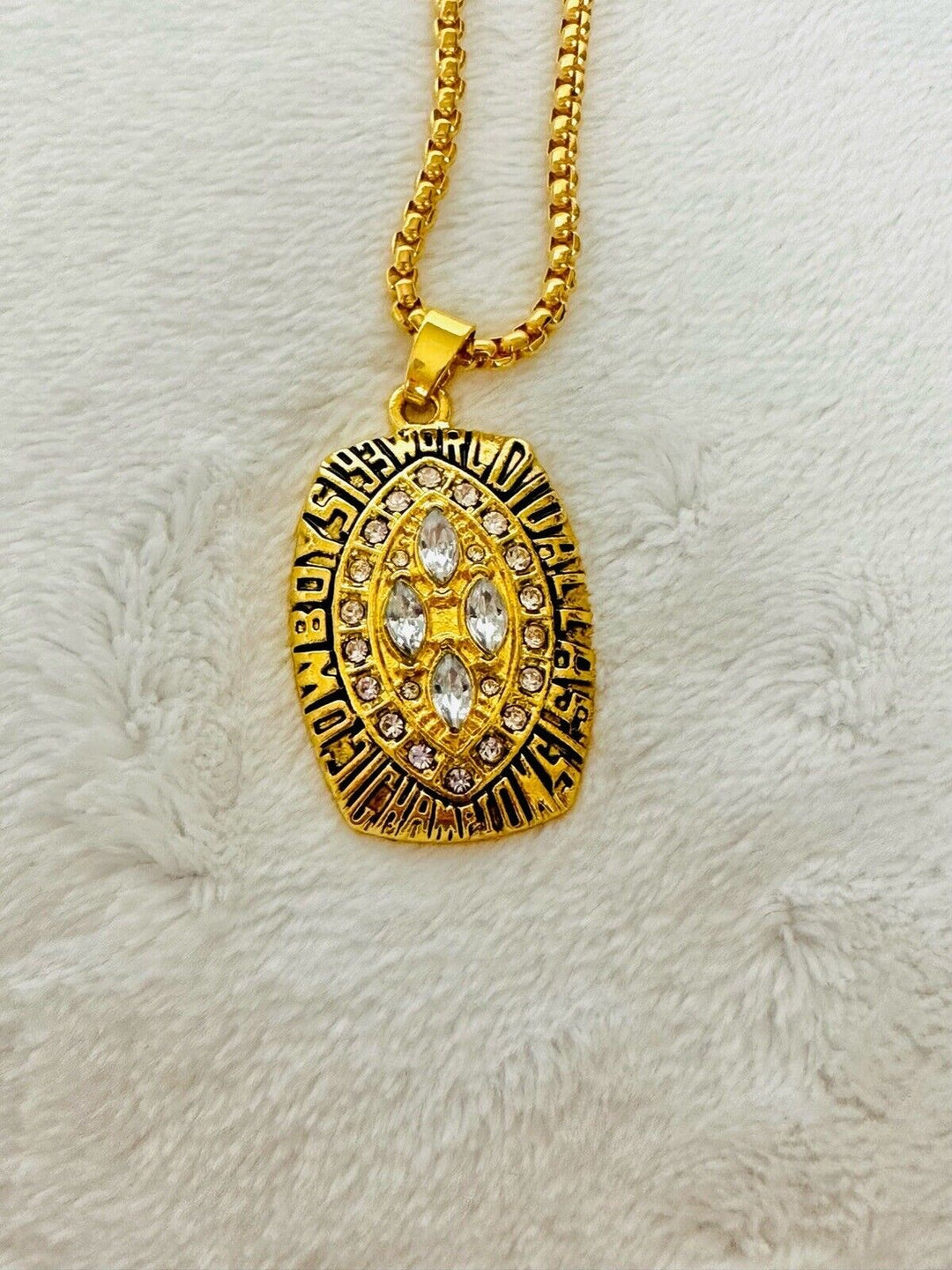 1993 Dallas Cowboys Championship Super Bowl Pendant Necklace, US SHIP - EB Sports Champion's Cache