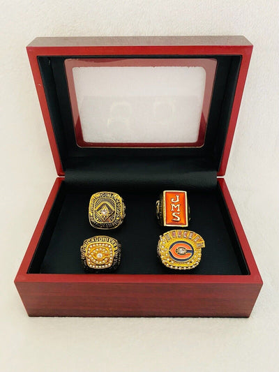 4 PCS Chicago Bears Rare Championship Ring SET W Case, US SHIP - EB Sports Champion's Cache