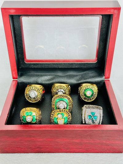 7 PCS Boston Celtics NBA Championship Complete Ring Set W Box, USA SHIP - EB Sports Champion's Cache